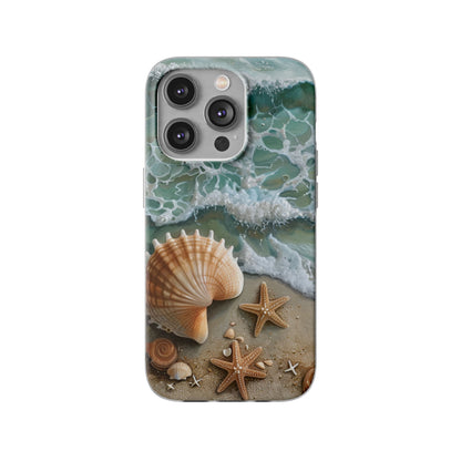 Seafoam & Shells Flexi Case For Apple iphone & Samsung Galaxy - Ruppy's Creations