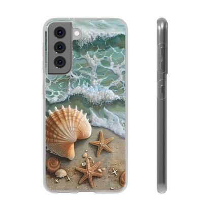 Seafoam & Shells Flexi Case For Apple iphone & Samsung Galaxy - Ruppy's Creations