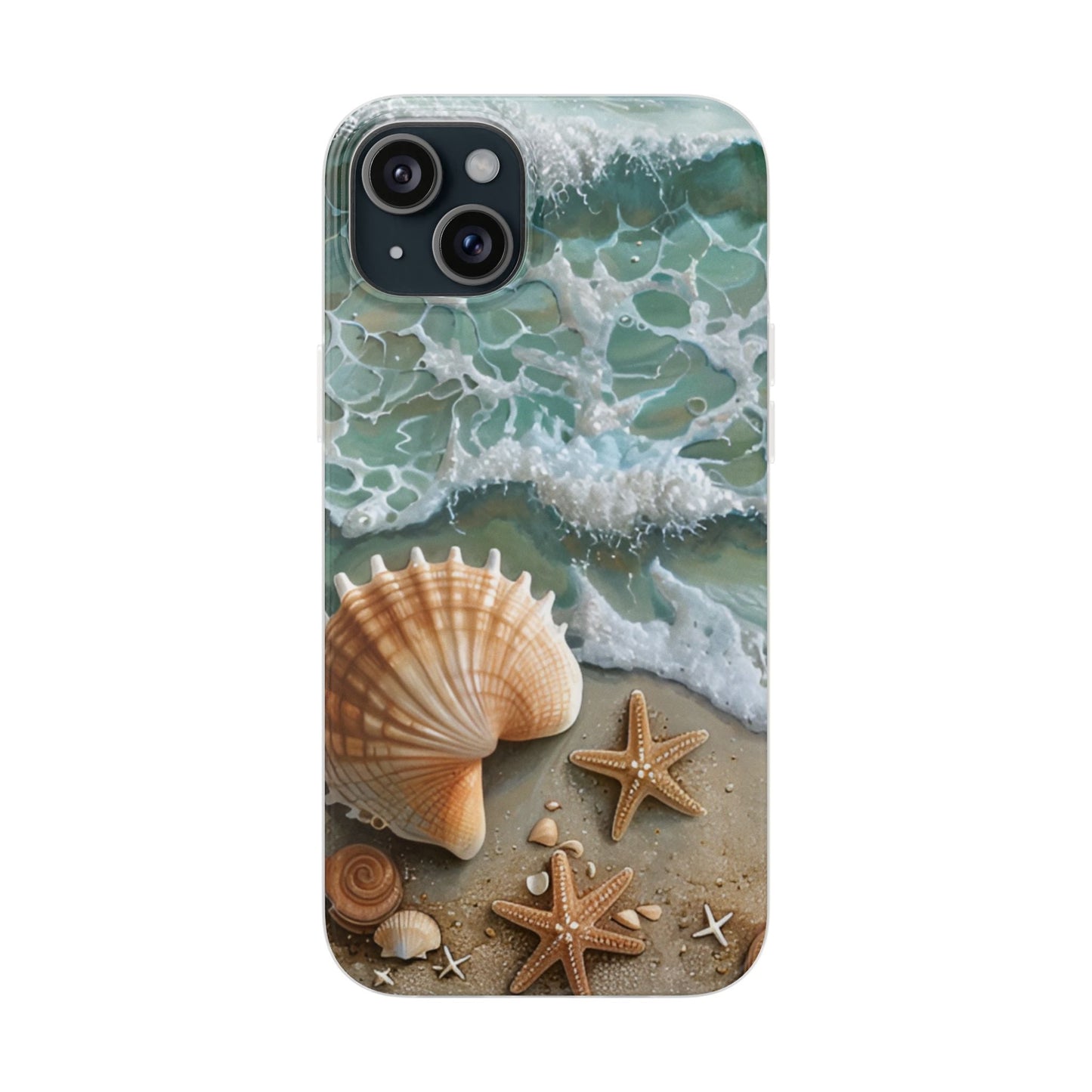 Seafoam & Shells Flexi Case For Apple iphone & Samsung Galaxy - Ruppy's Creations