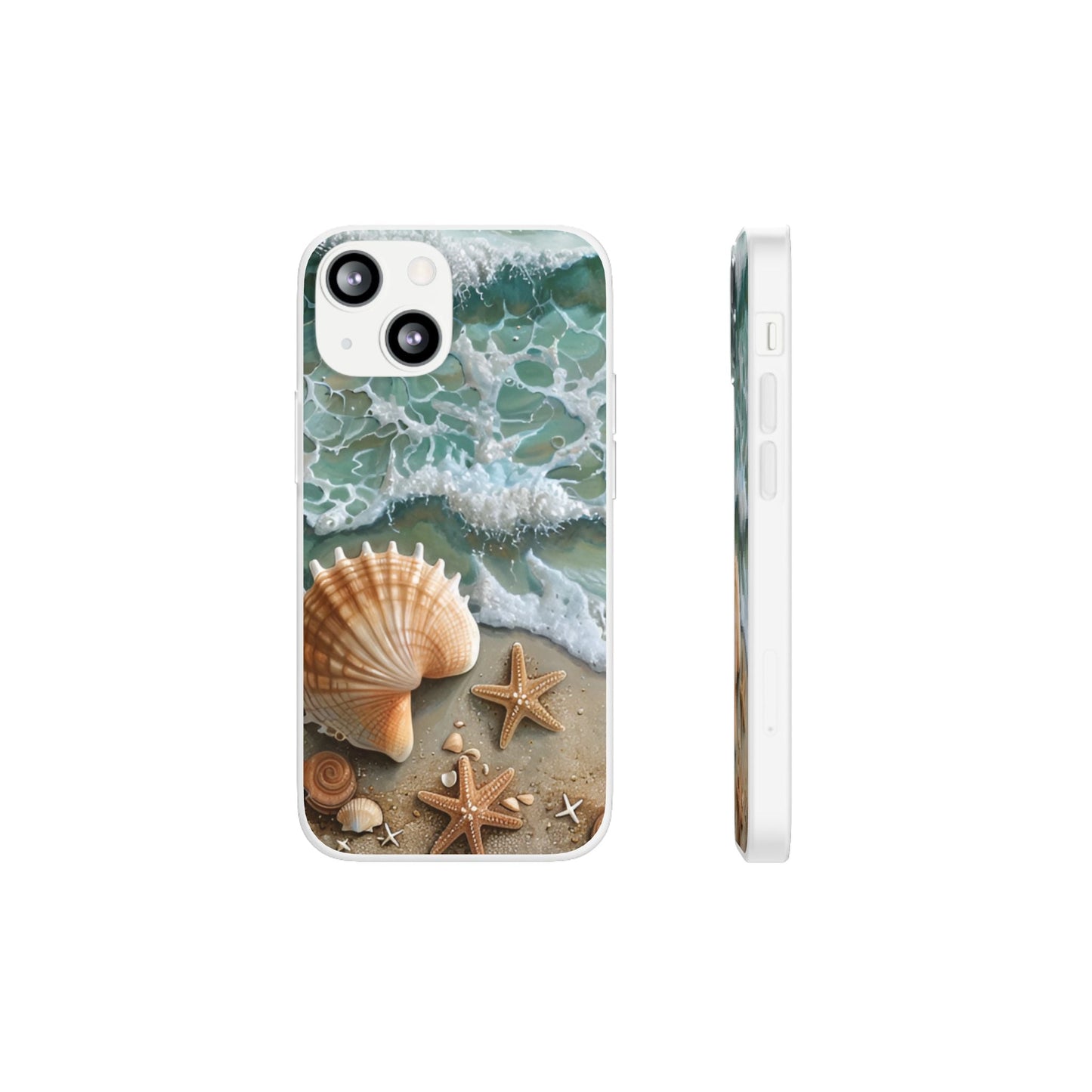 Seafoam & Shells Flexi Case For Apple iphone & Samsung Galaxy - Ruppy's Creations