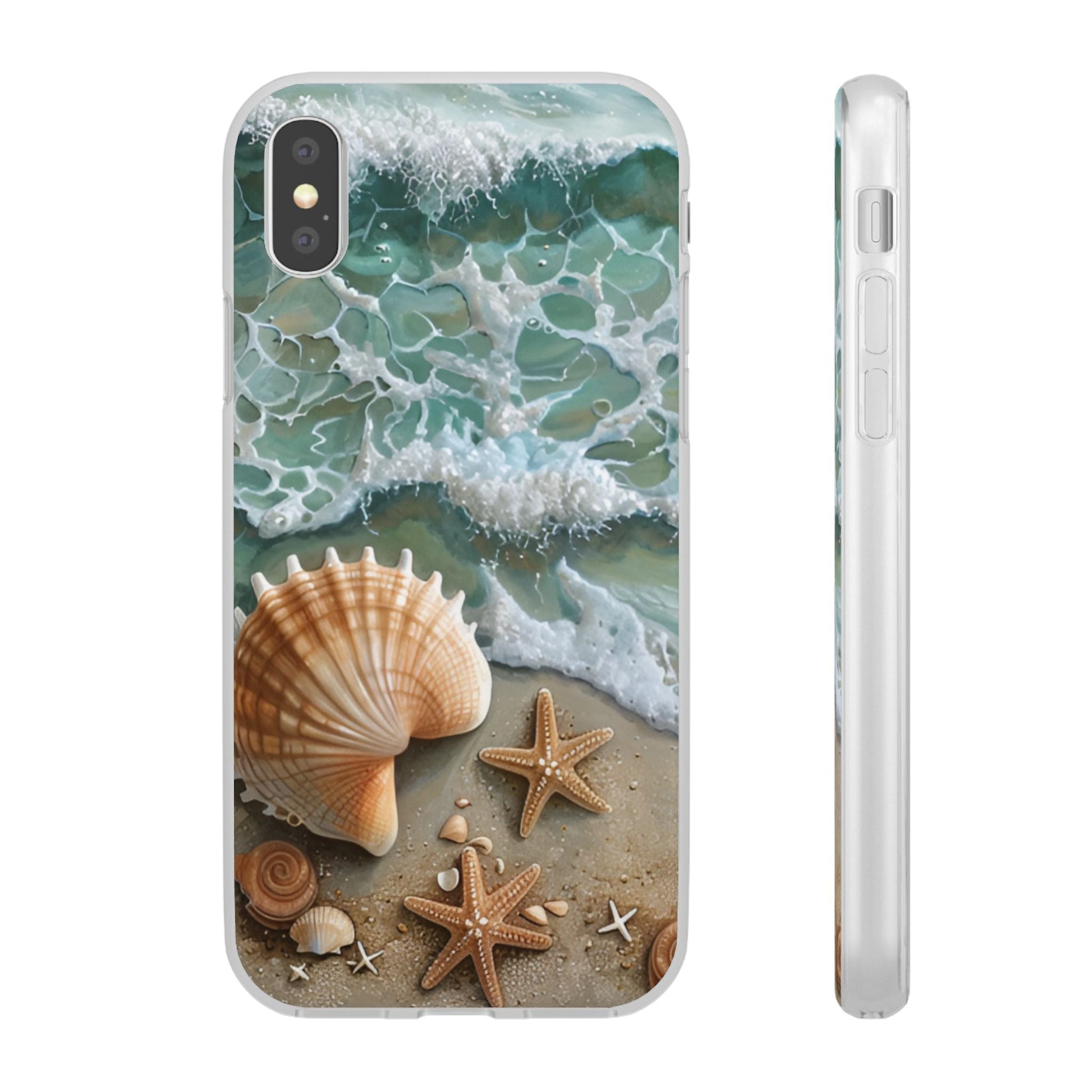 Seafoam & Shells Flexi Case For Apple iphone & Samsung Galaxy - Ruppy's Creations