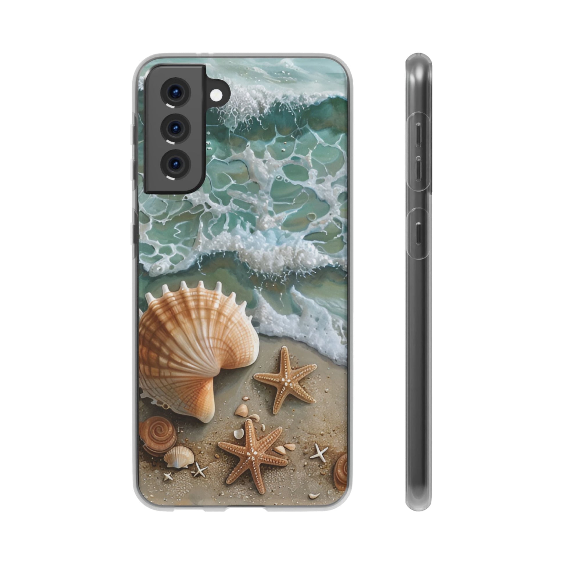 Seafoam & Shells Flexi Case For Apple iphone & Samsung Galaxy - Ruppy's Creations