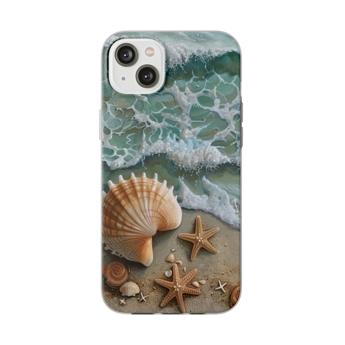 Seafoam & Shells Flexi Case For Apple iphone & Samsung Galaxy - Ruppy's Creations