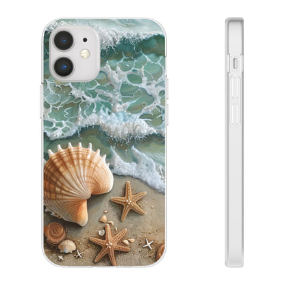 Seafoam & Shells Flexi Case For Apple iphone & Samsung Galaxy - Ruppy's Creations