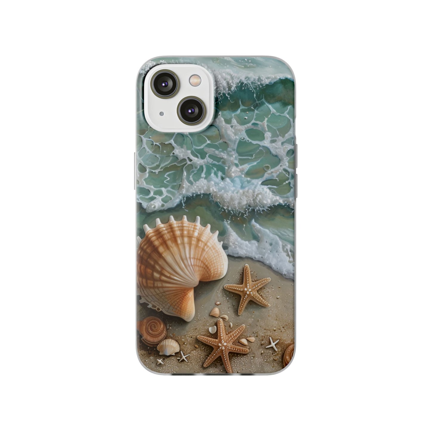 Seafoam & Shells Flexi Case For Apple iphone & Samsung Galaxy - Ruppy's Creations