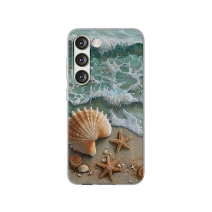 Seafoam & Shells Flexi Case For Apple iphone & Samsung Galaxy - Ruppy's Creations