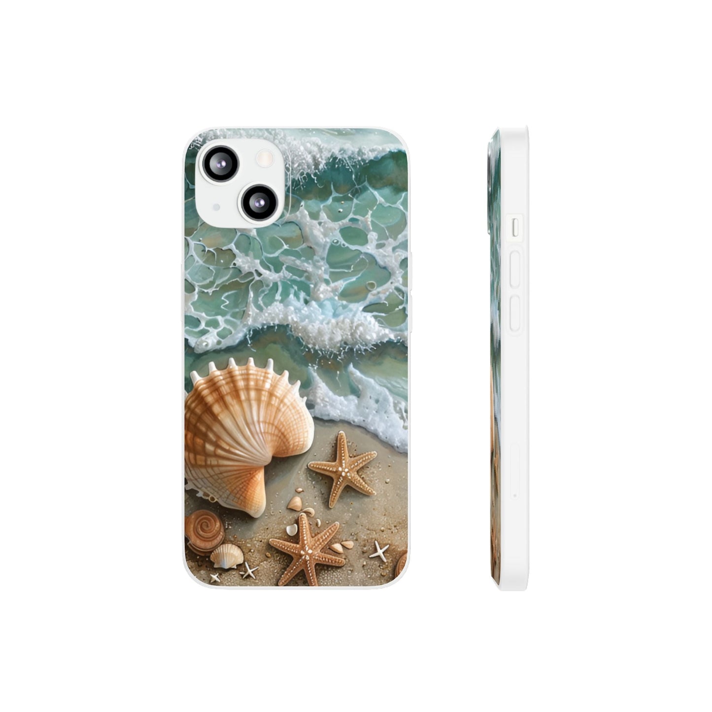 Seafoam & Shells Flexi Case For Apple iphone & Samsung Galaxy - Ruppy's Creations