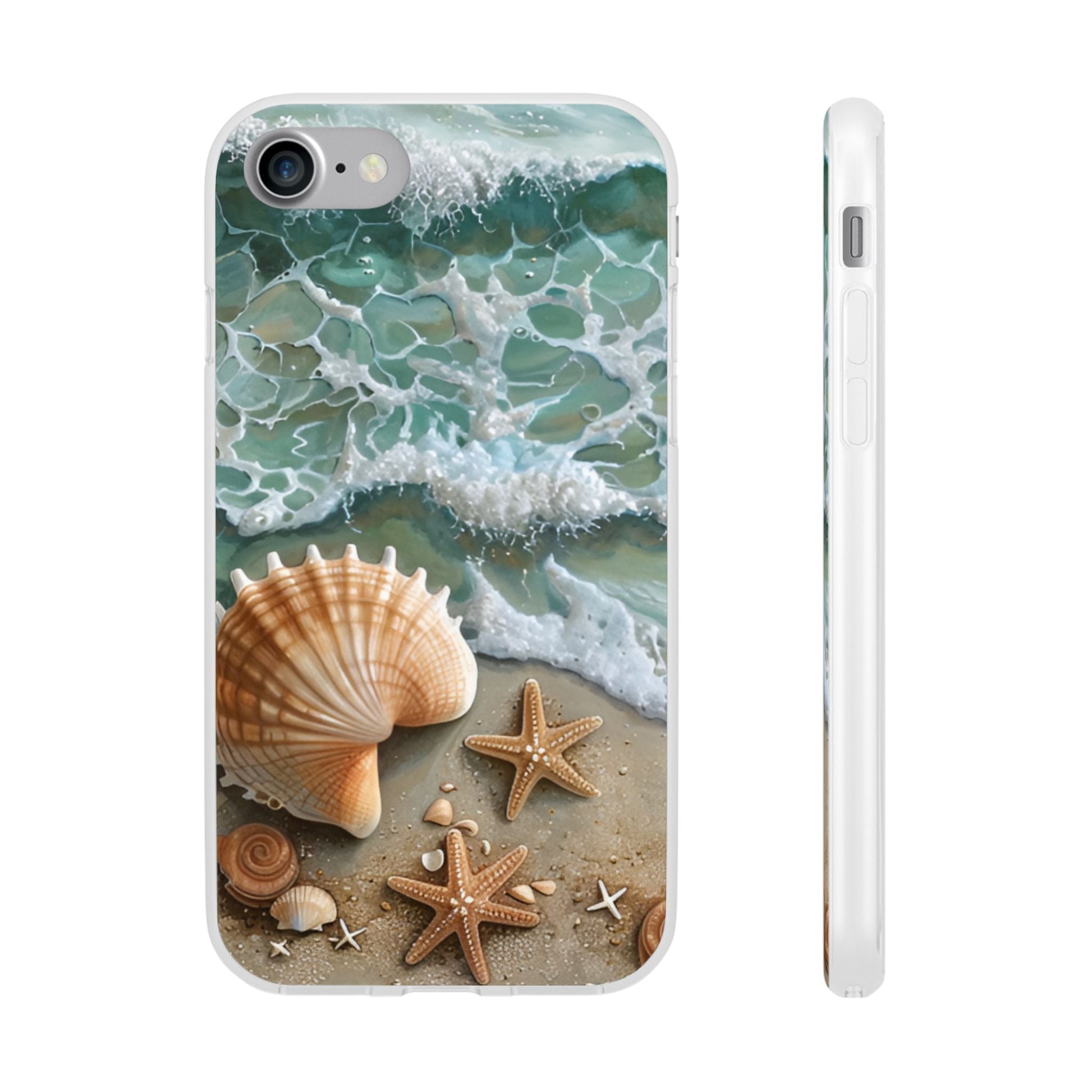 Seafoam & Shells Flexi Case For Apple iphone & Samsung Galaxy - Ruppy's Creations