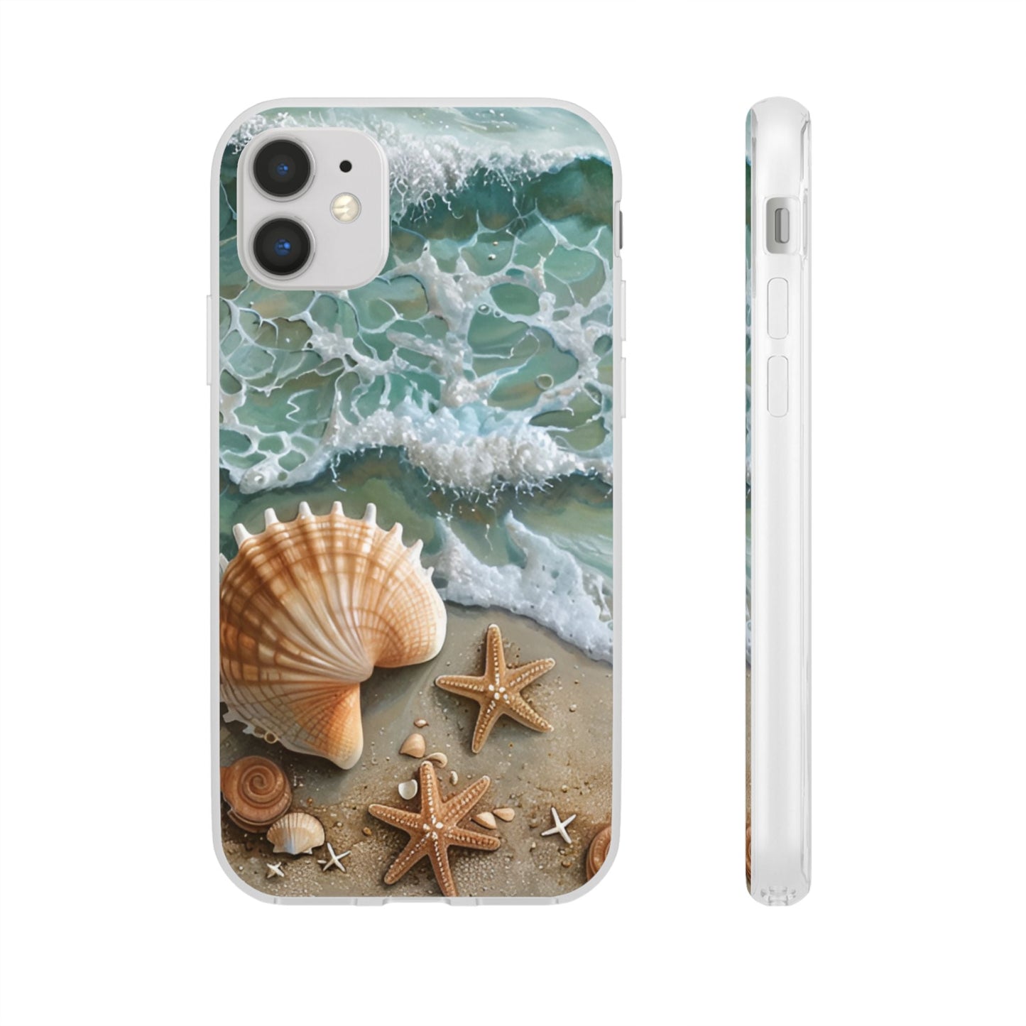 Seafoam & Shells Flexi Case For Apple iphone & Samsung Galaxy - Ruppy's Creations