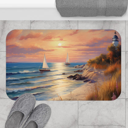 Seaside Retreat Memory Foam Bath Mat - Ruppy's Creations