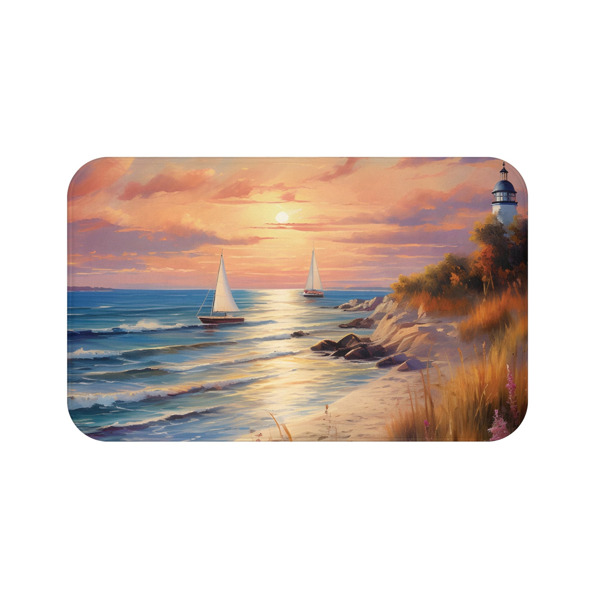 Seaside Retreat Memory Foam Bath Mat - Ruppy's Creations