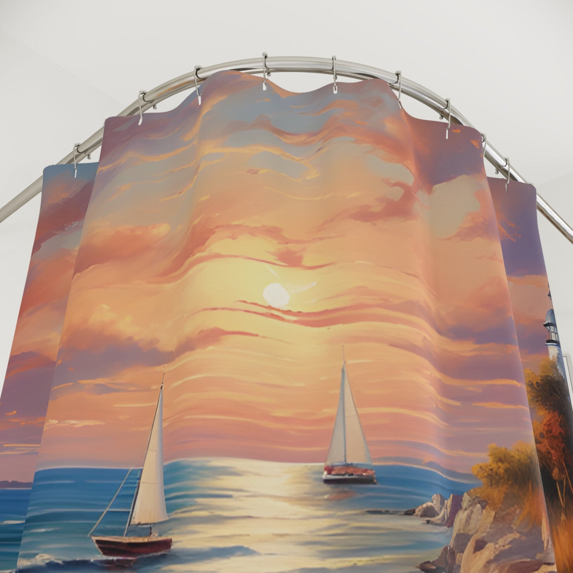 Seaside Retreat Polyester Shower Curtain - Ruppy's Creations