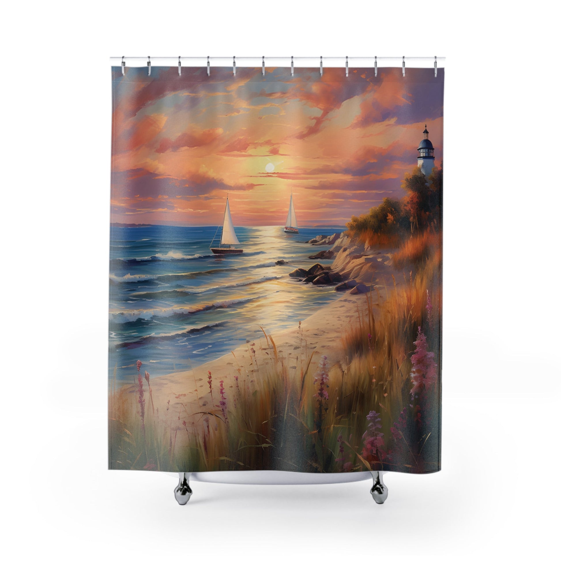 Seaside Retreat Polyester Shower Curtain - Ruppy's Creations