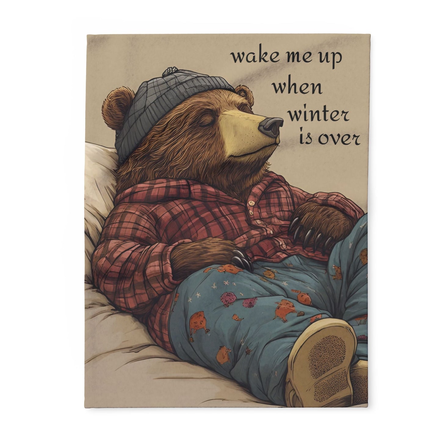 Sleepy Bear Arctic Fleece Blanket - Ruppy's Creations