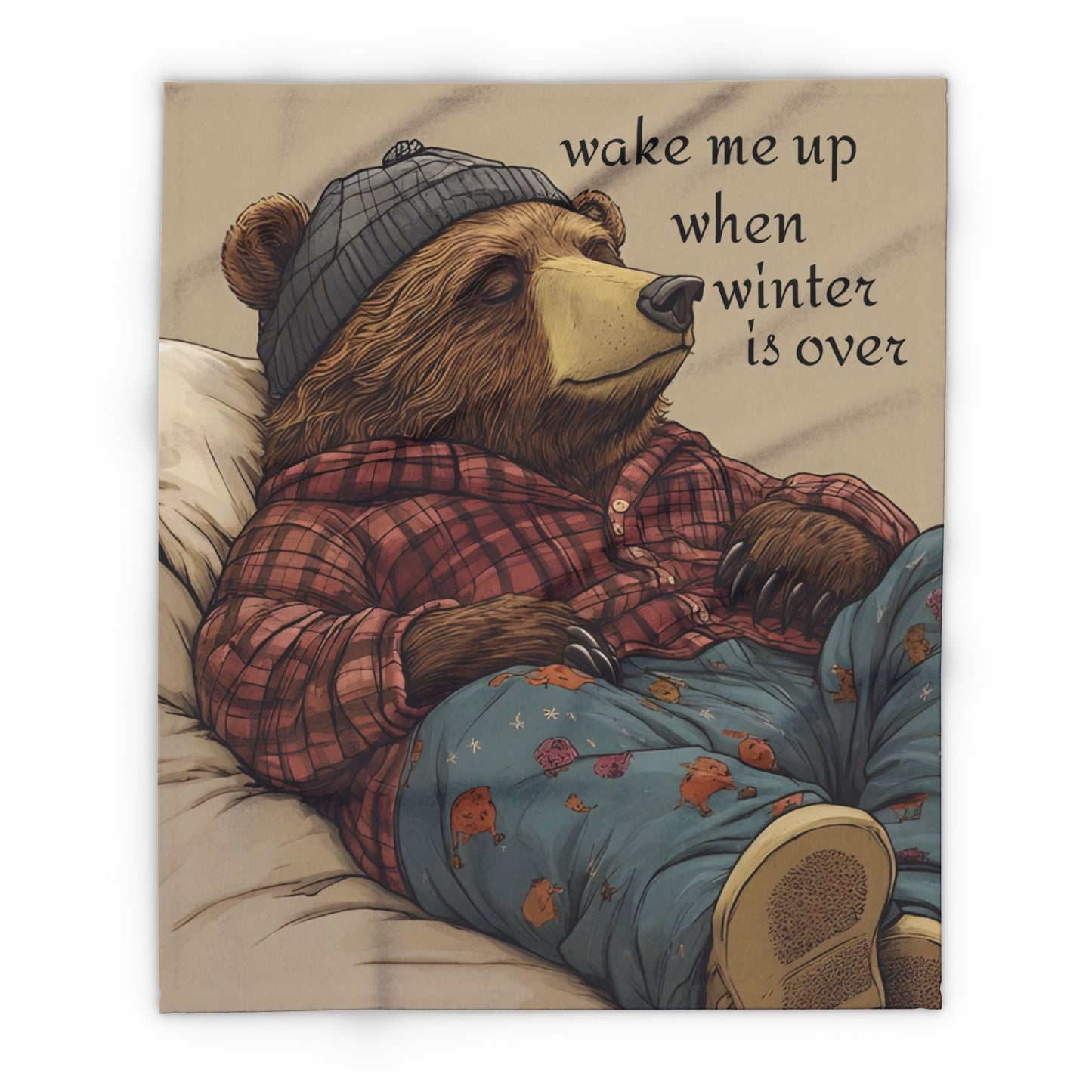 Sleepy Bear Arctic Fleece Blanket - Ruppy's Creations