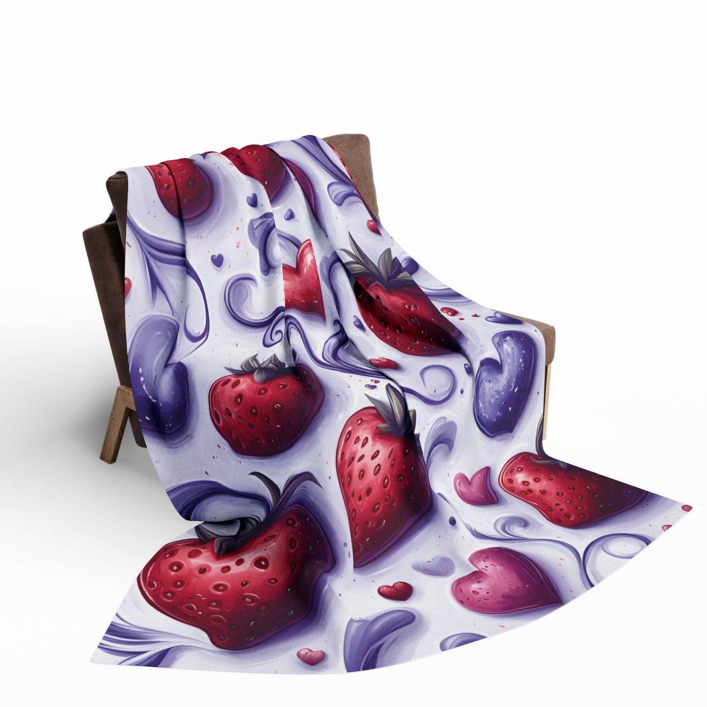 Strawberry Hearts Arctic Fleece Blanket - Ruppy's Creations