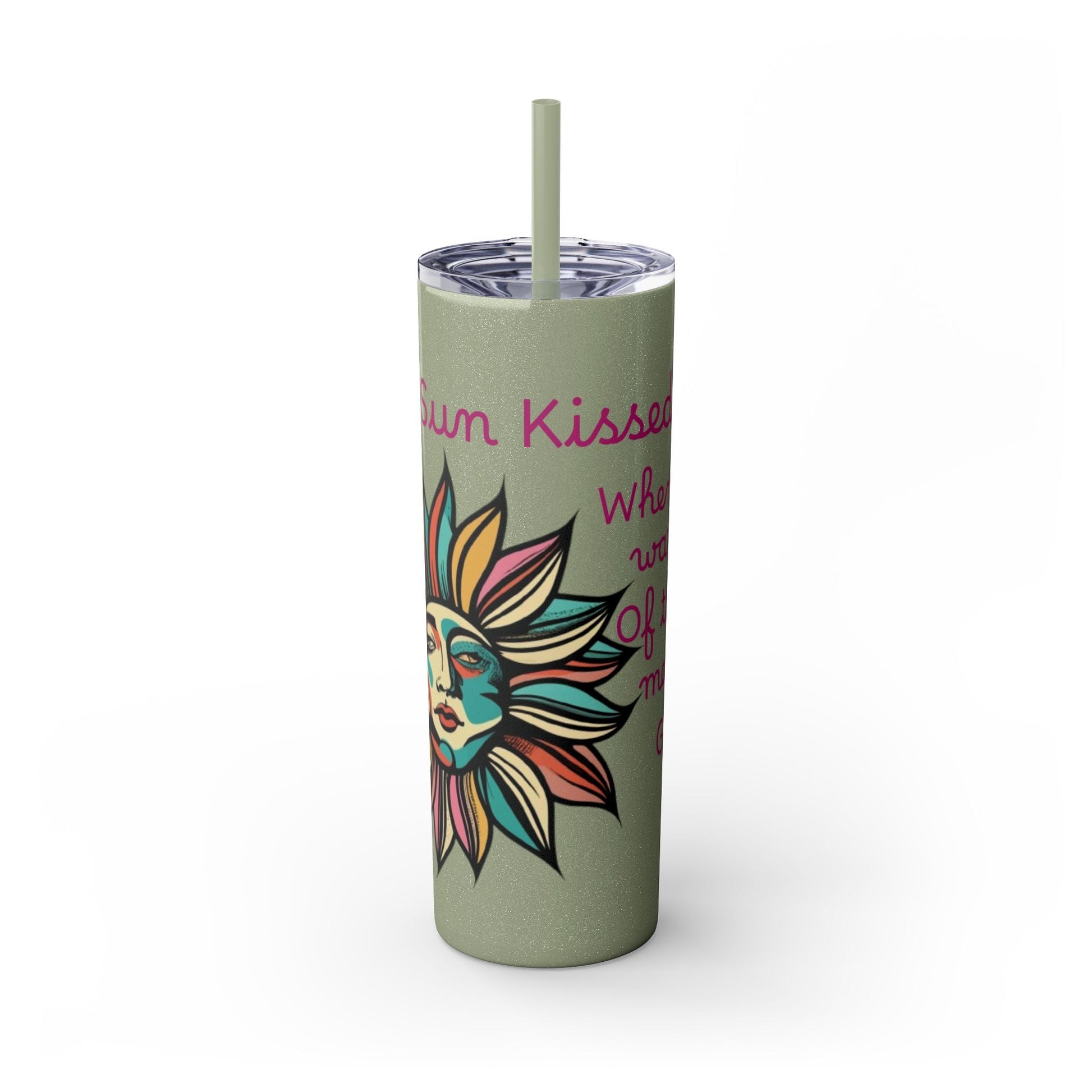 Sun Kissed Skinny Tumbler with Straw, 20oz - Ruppy's Creations