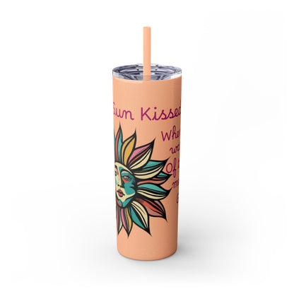 Sun Kissed Skinny Tumbler with Straw, 20oz - Ruppy's Creations