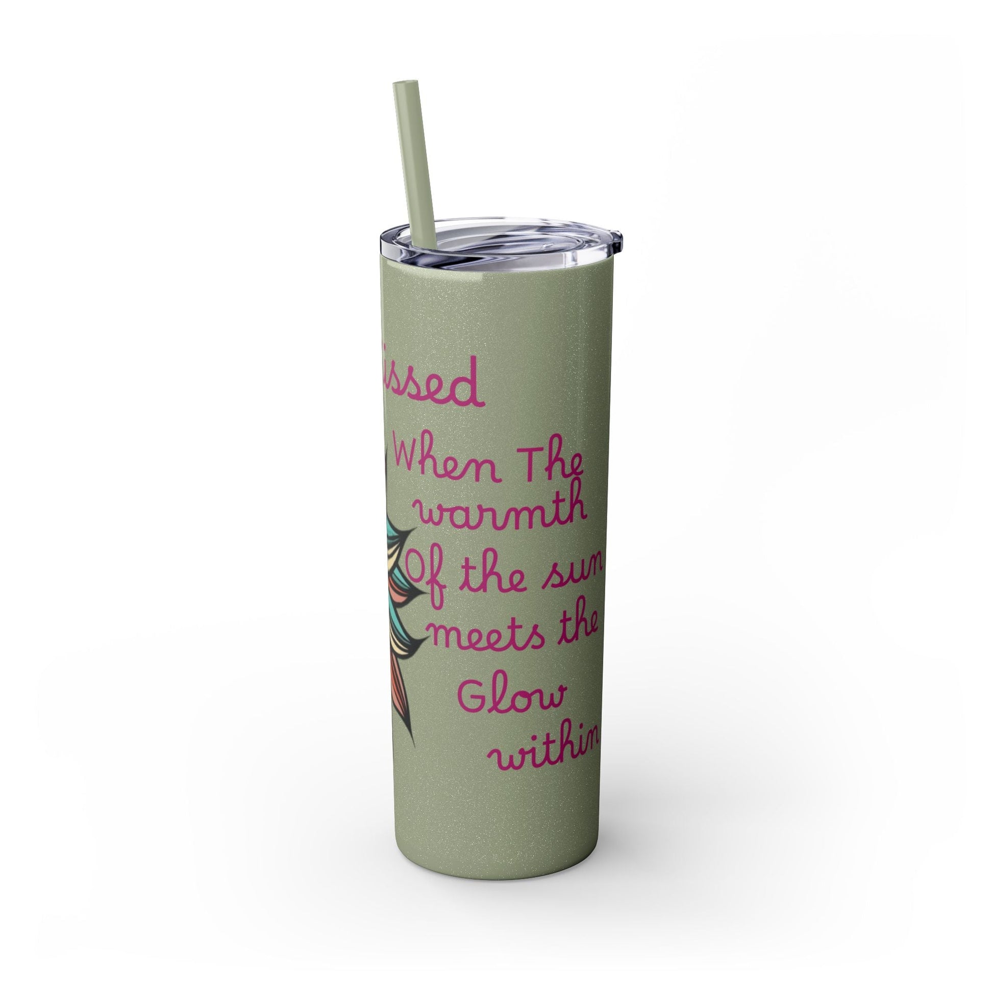 Sun Kissed Skinny Tumbler with Straw, 20oz - Ruppy's Creations