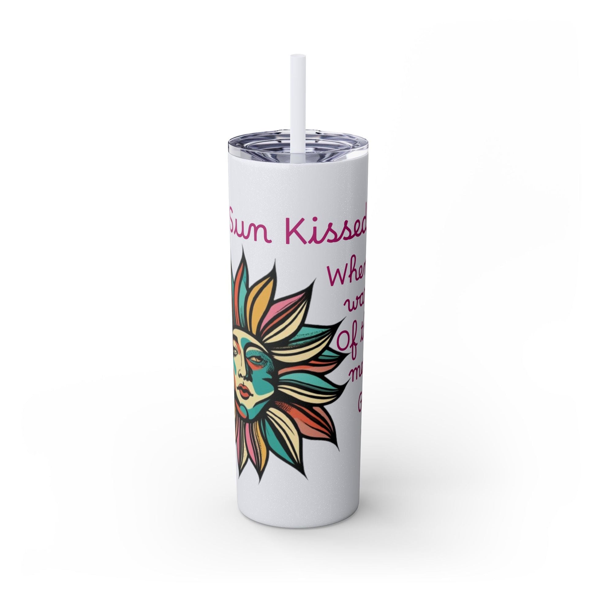 Sun Kissed Skinny Tumbler with Straw, 20oz - Ruppy's Creations