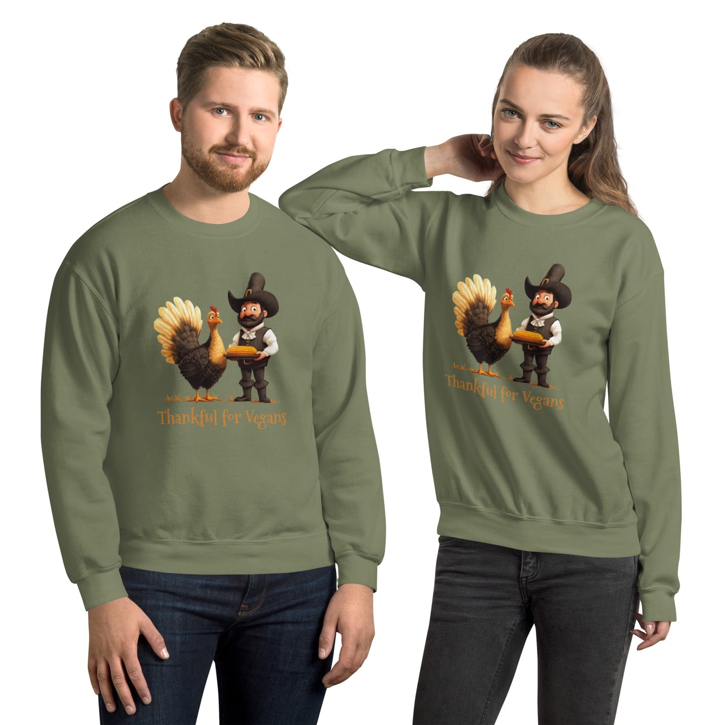 Thankful For Vegans Unisex Sweatshirt - Ruppy's Creations