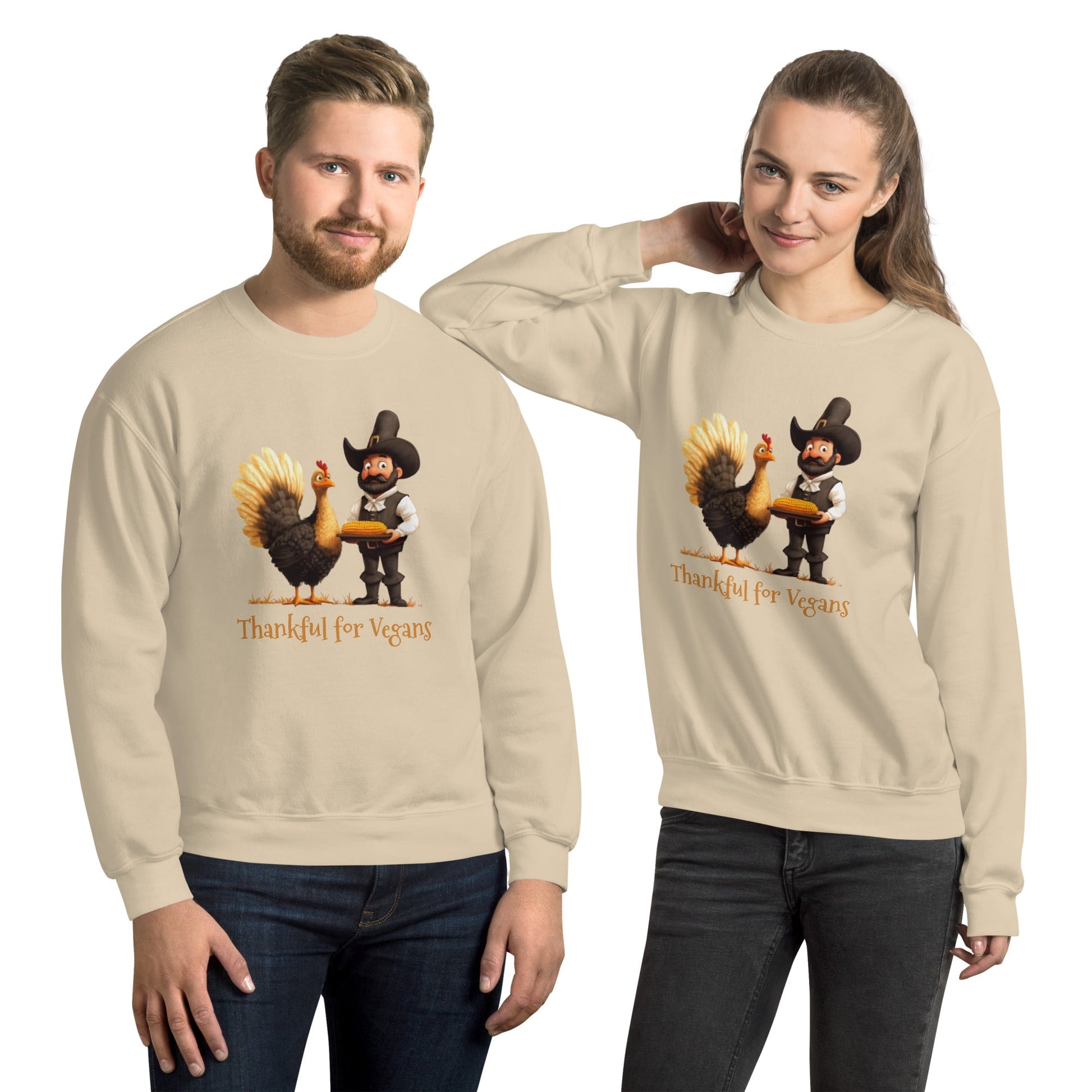 Thankful For Vegans Unisex Sweatshirt - Ruppy's Creations