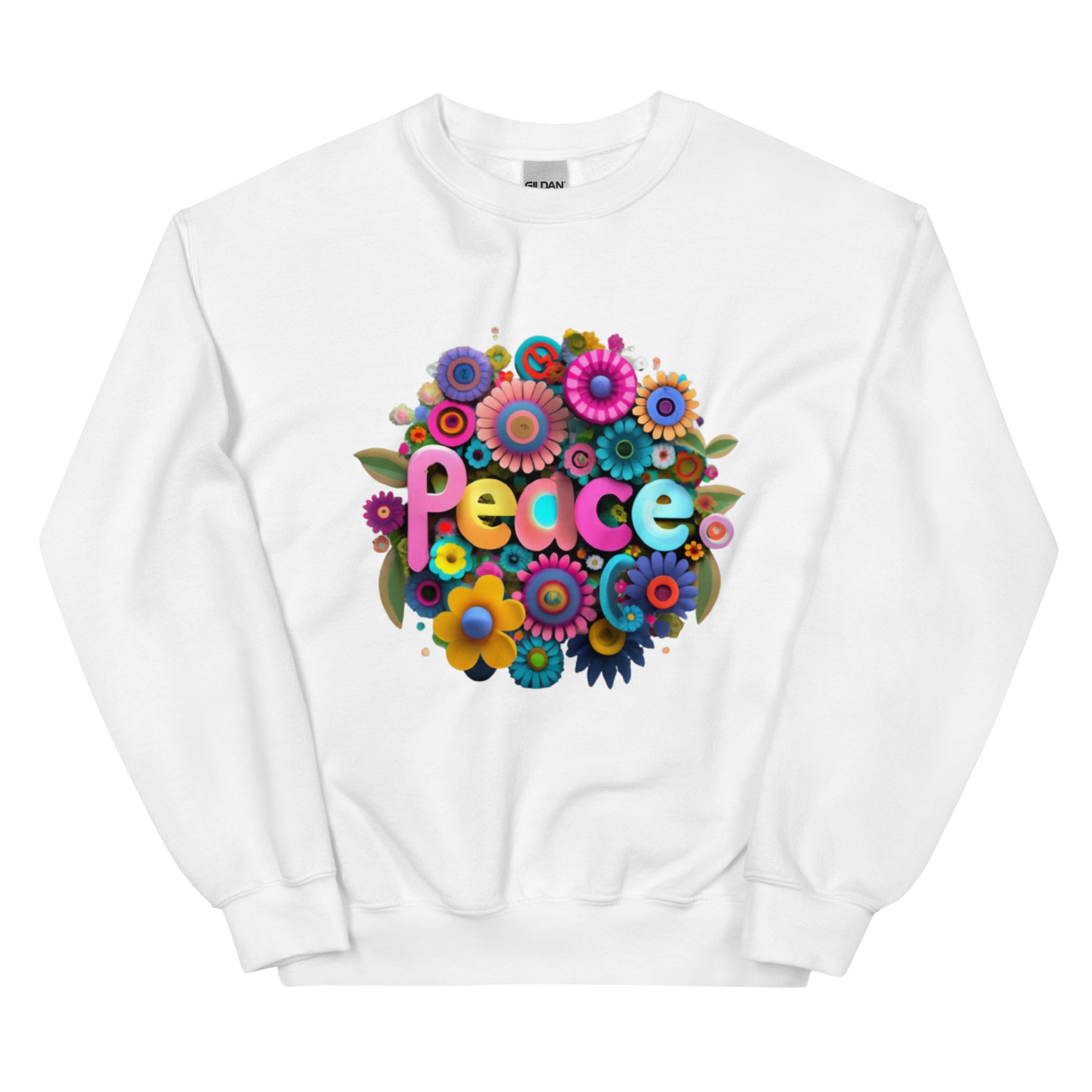 white sweatshirt printed