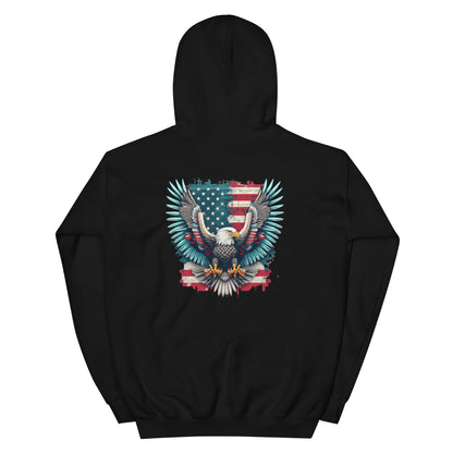 American Flag Eagle Unisex Hoodie - 2 sided print