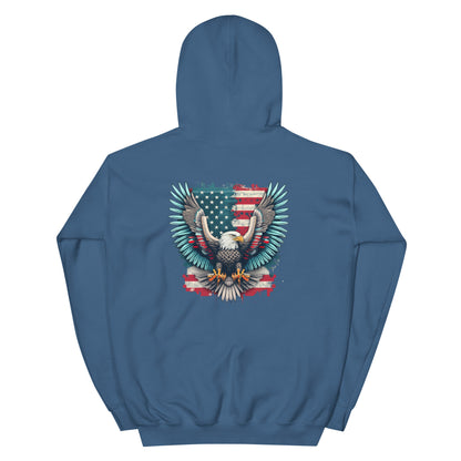 American Flag Eagle Unisex Hoodie - 2 sided print