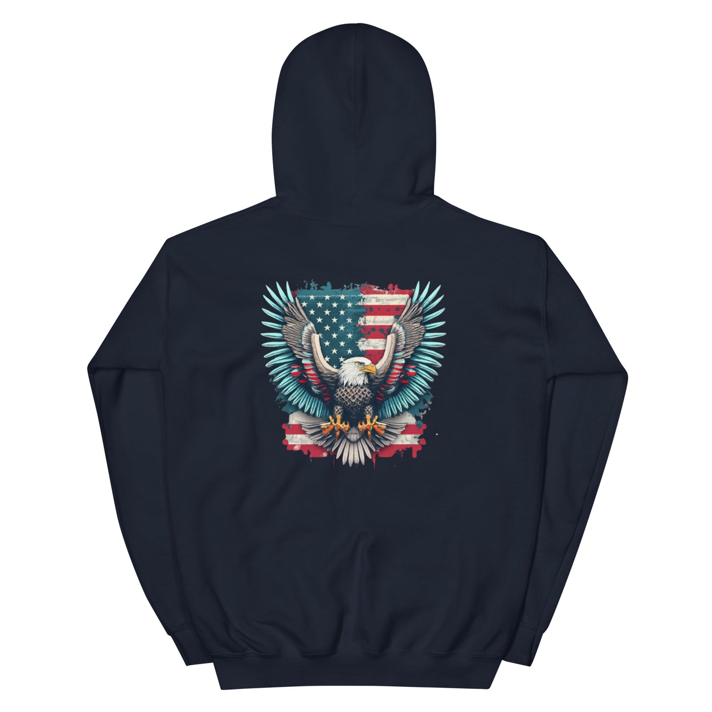 American Flag Eagle Unisex Hoodie - 2 sided print