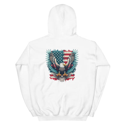 American Flag Eagle Unisex Hoodie - 2 sided print