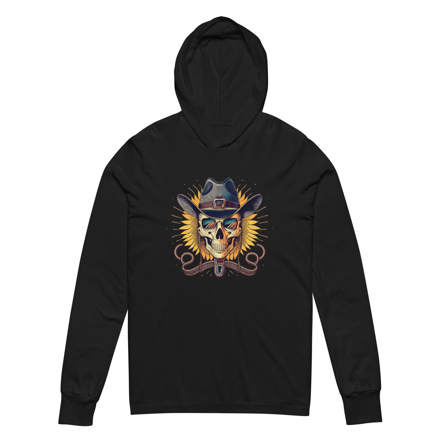 Cowboy Skull Men's Hooded long-sleeve tee