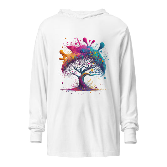 colorful tree long sleeve hoodie