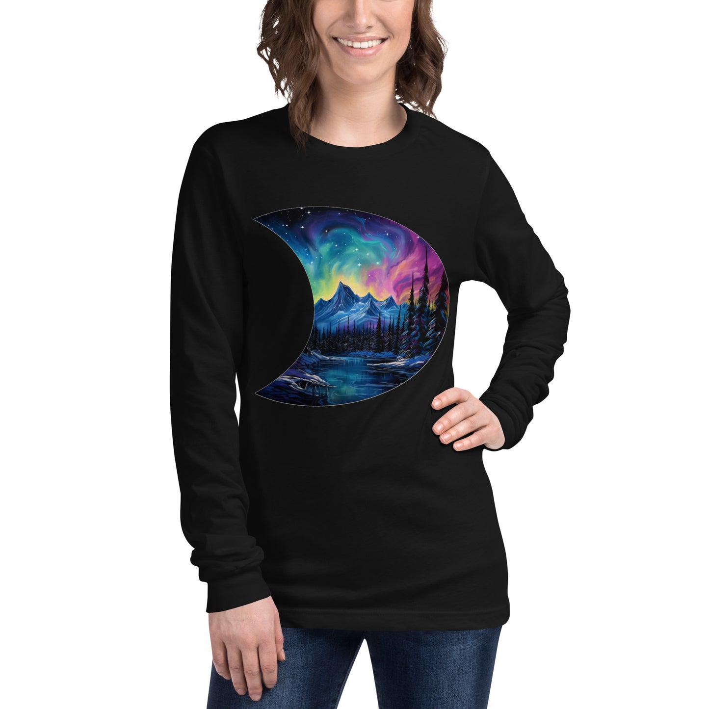 Northern lights, long sleeve t-shirt