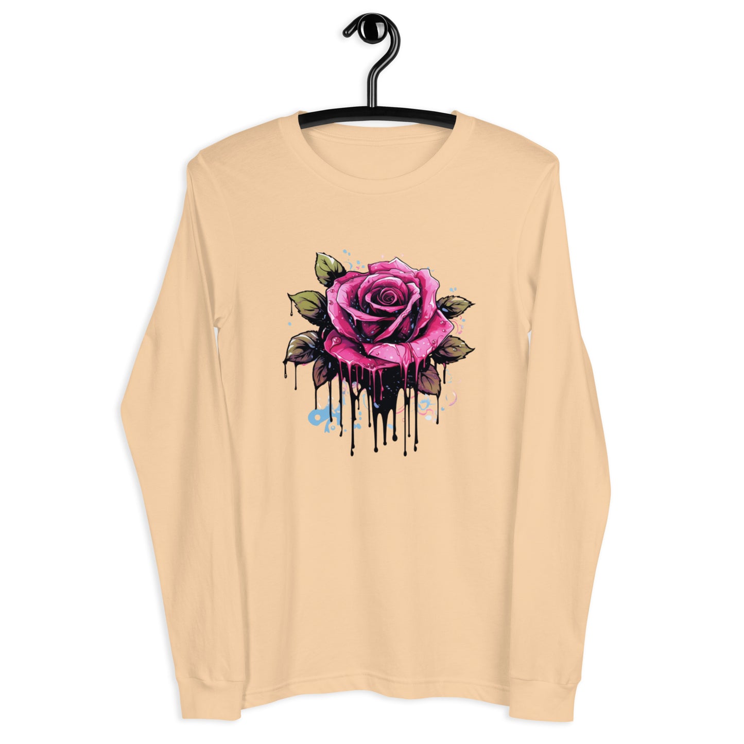 women's long sleeve rose t-shirt