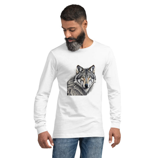 long sleeve wolf t-shirt men's