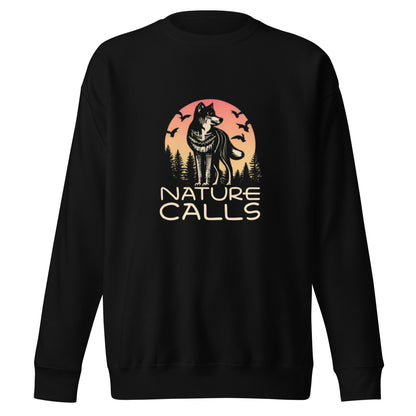 Nature Calls Wolf Men's Premium Sweatshirt