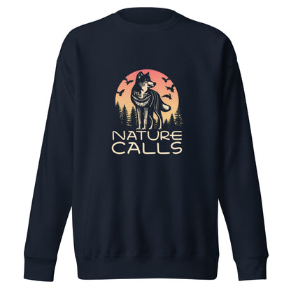 Nature Calls Wolf Men's Premium Sweatshirt