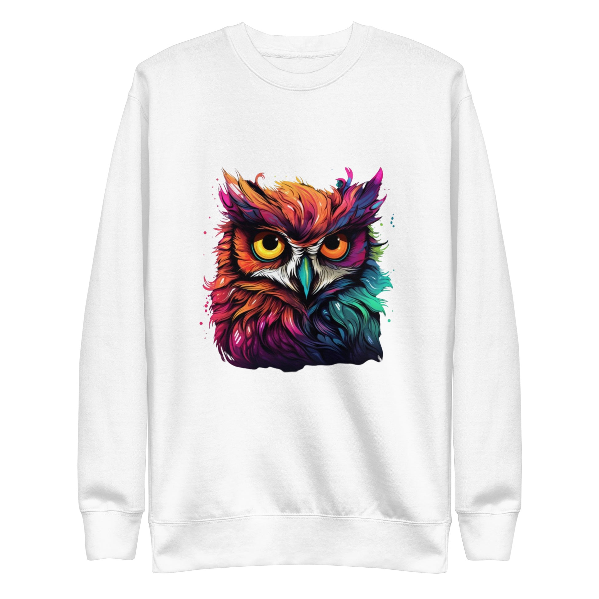 colorful owl sweatshirt