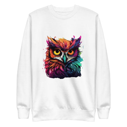 colorful owl sweatshirt