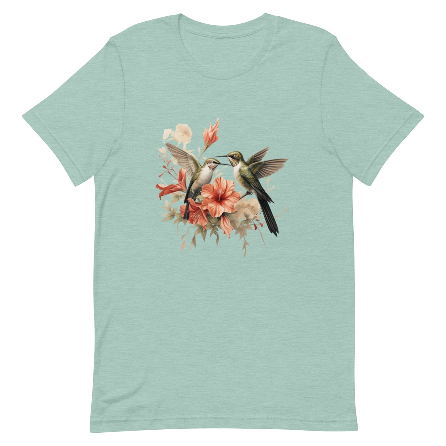 floral and hummingbird t-shirt