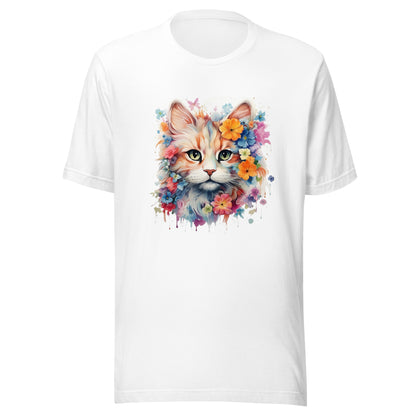 Shirt with flowers and cat