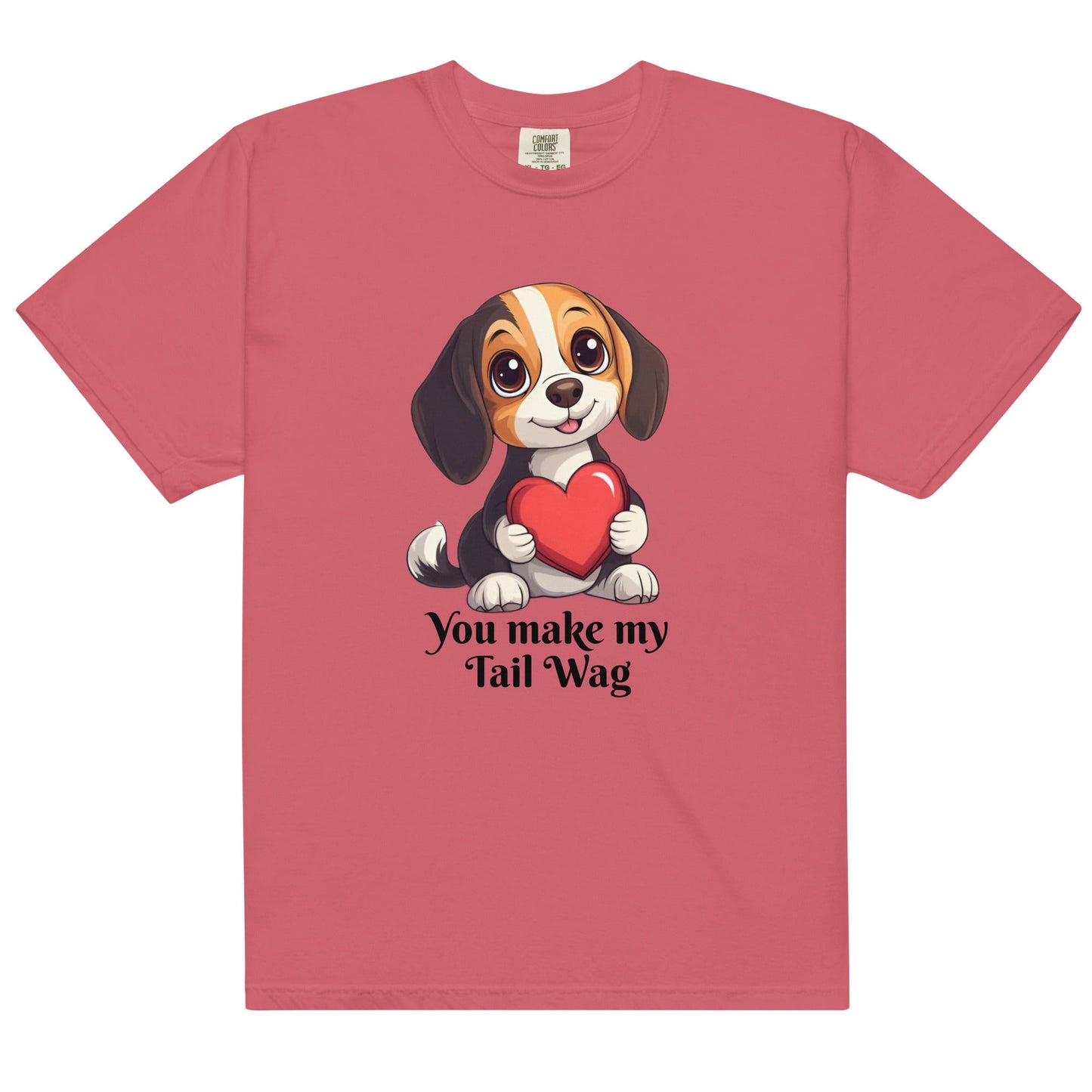 Valentine's Tail Wag Premium Heavyweight Tee - Ruppy's Creations