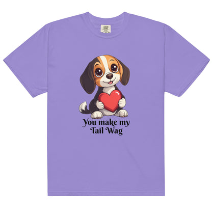 Valentine's Tail Wag Premium Heavyweight Tee - Ruppy's Creations