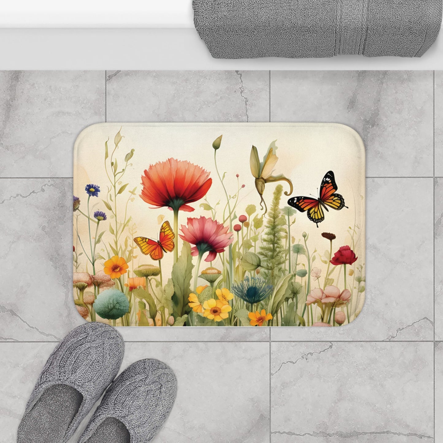 Visions of Spring Memory Foam Bath Mat - Ruppy's Creations