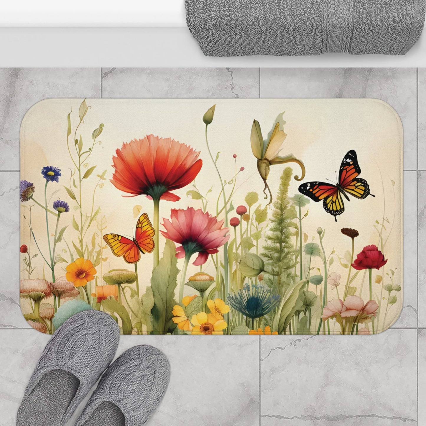 Visions of Spring Memory Foam Bath Mat - Ruppy's Creations