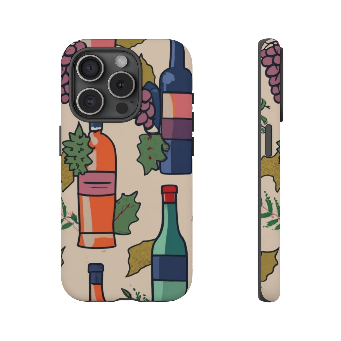 Wine Bottles & Grapes Tough Cell Phone Case - Ruppy's Creations