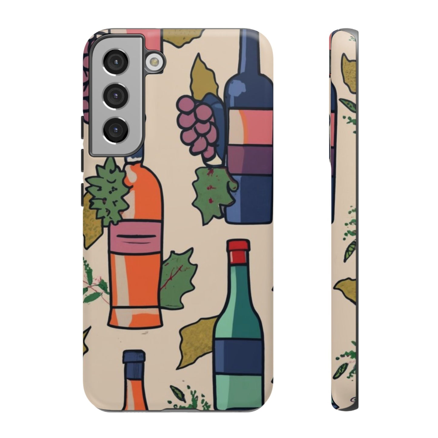 Wine Bottles & Grapes Tough Cell Phone Case - Ruppy's Creations