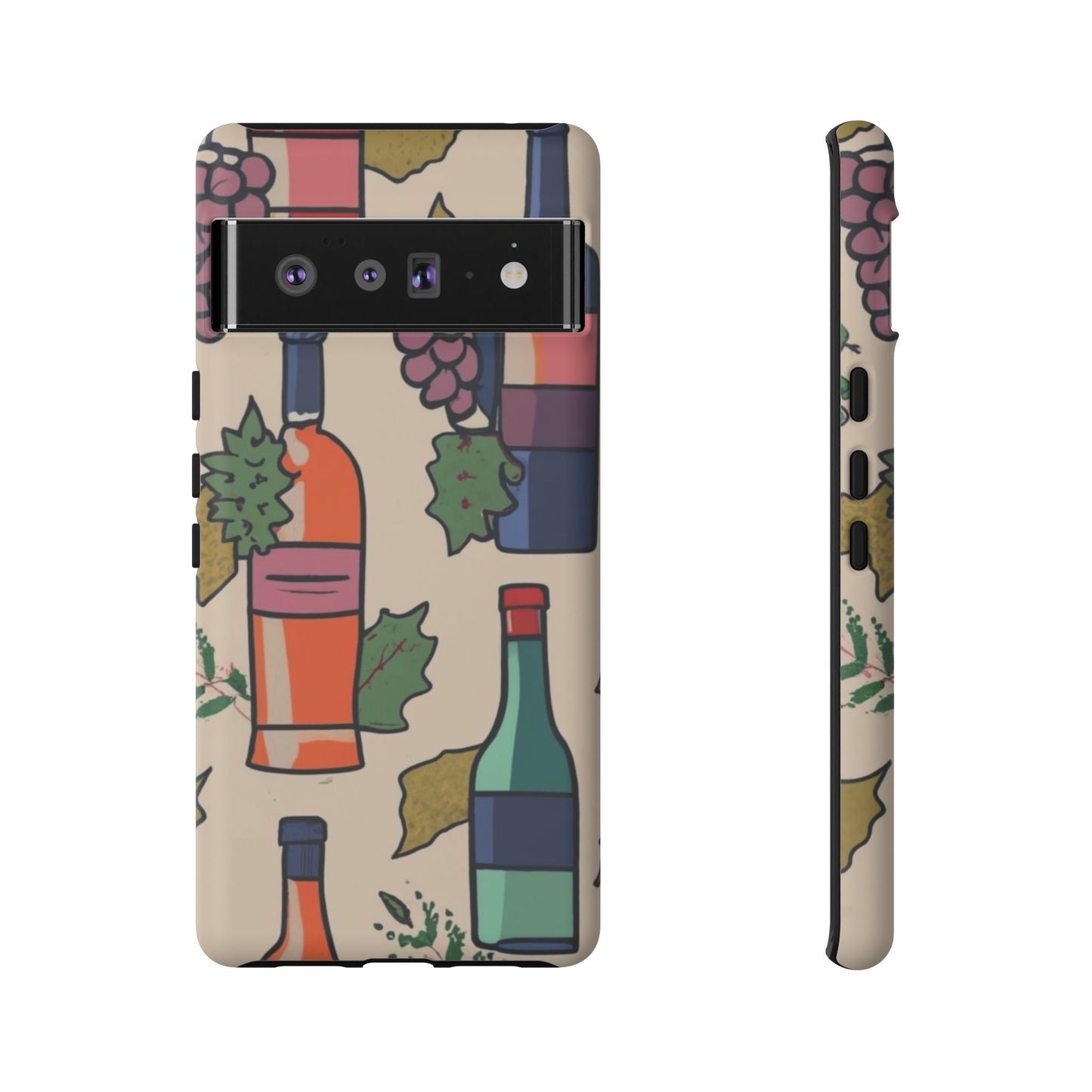 Wine Bottles & Grapes Tough Cell Phone Case - Ruppy's Creations