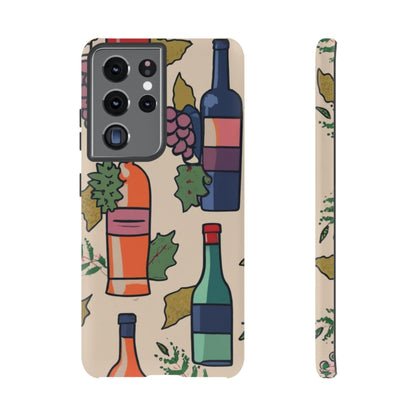 Wine Bottles & Grapes Tough Cell Phone Case - Ruppy's Creations